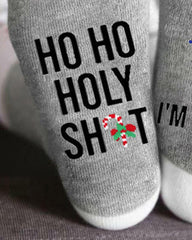 1Pair Christmas Wine Glass Letter Print Socks