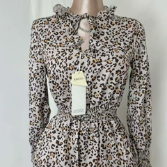 Leopard-Print Puff-Sleeve Dress