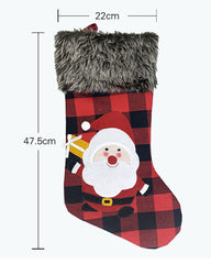 Christmas Pattern Fluffy Stocking Decor