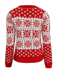 Christmas Snowflake Print Long Sleeve Ugly Sweater