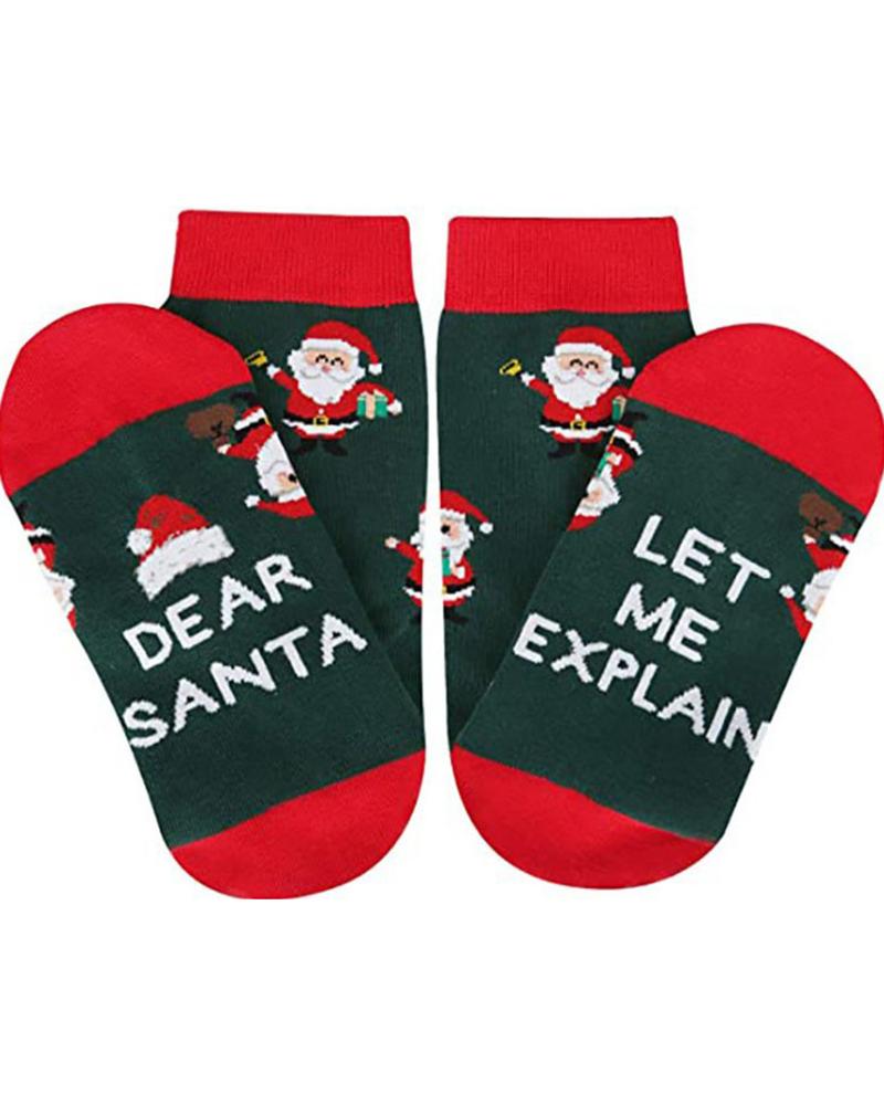 Christmas Santa Letter Print Socks