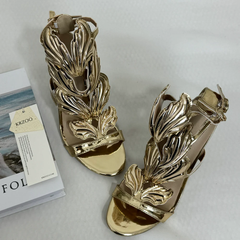 Stiletto Sandals With Metal Wings