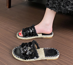 Metal Tassels Slippers