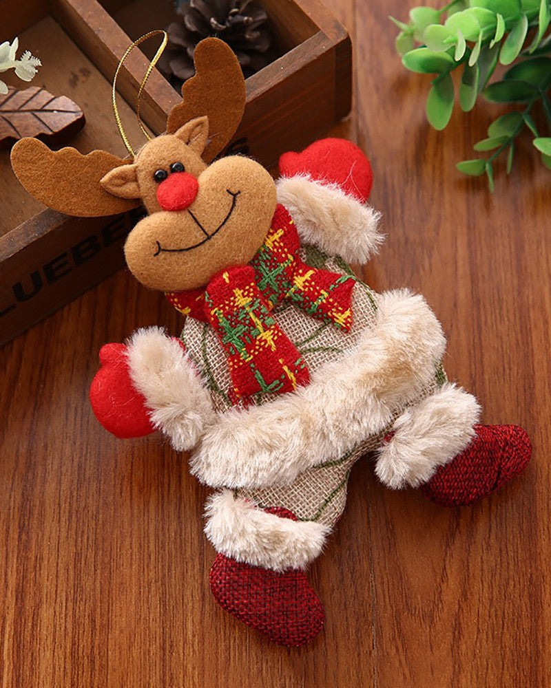 Christmas Tree Hanging Doll Santa Claus Ornament Snowman Elk New Years Party Toy Decoration