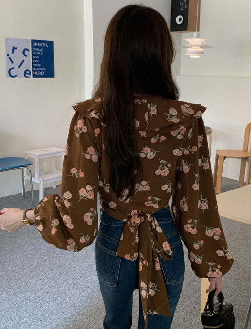 Frosted Cranberry Floral Peplum Blouse