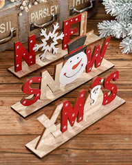 Christmas Home Decoration Table Fireplace Window Tree Decorative Ornament Wooden Letter Crafts