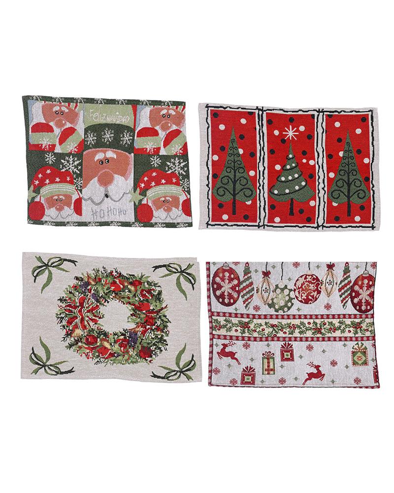 1pc Christmas Placemat Table Mat Seasonal Winter Holiday Christmas Party Kitchen Dining Decorations