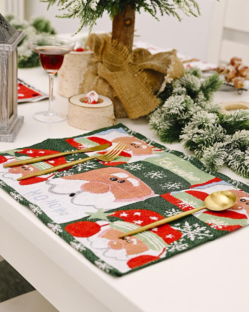 1 mantel individual navideño para mesa, ideal para fiestas de invierno, cocinas y comedores.