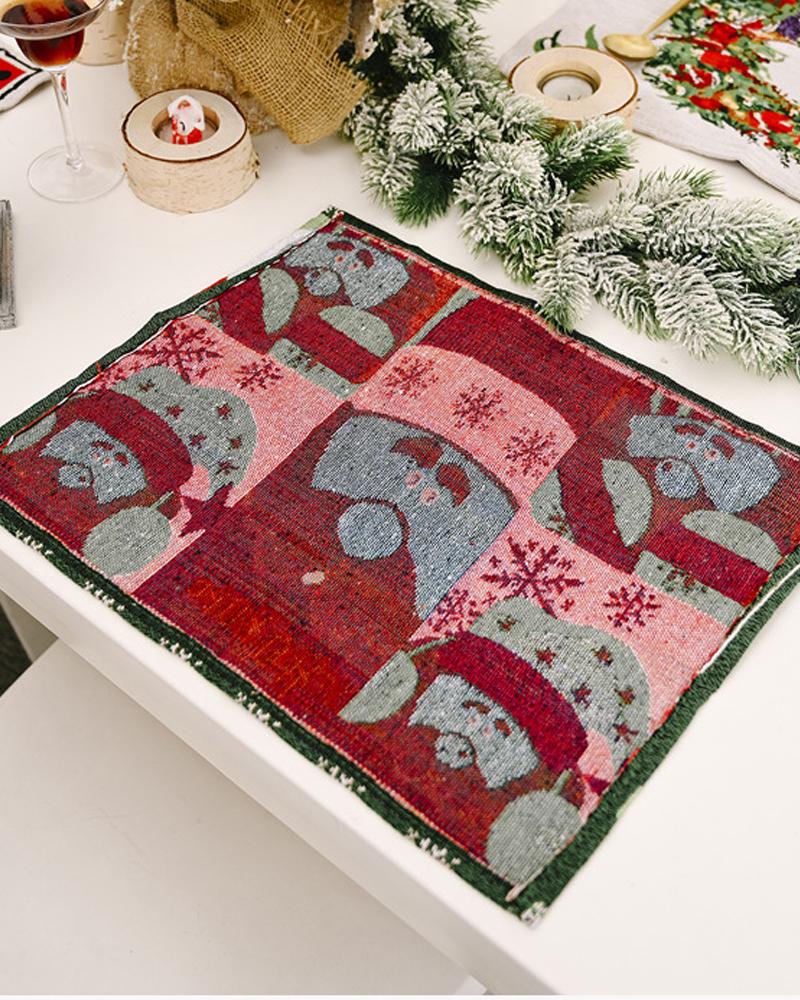 1pc Christmas Placemat Table Mat Seasonal Winter Holiday Christmas Party Kitchen Dining Decorations