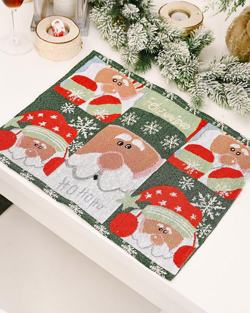 1pc Christmas Placemat Table Mat Seasonal Winter Holiday Christmas Party Kitchen Dining Decorations