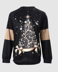 Langärmliges Sweatshirt mit Weihnachtsbaum-Print