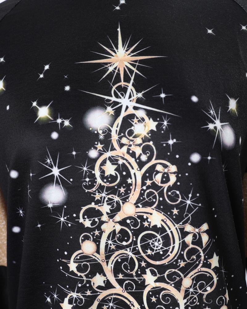 Sudadera de manga larga con estampado de árbol de Navidad