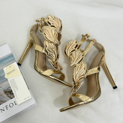 Stiletto Sandals With Metal Wings