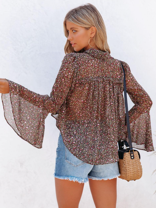 Persephone Paisley Bell Sleeve Blouse