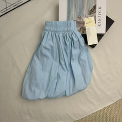 Blue  A-Line Puffy Tulip Skort