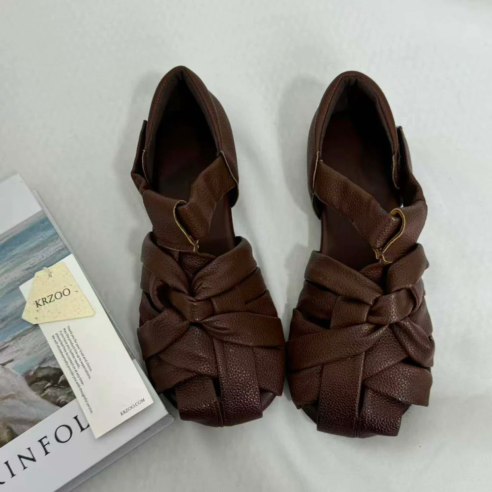 Hand-Woven Top-Grain Leather Sandals
