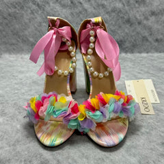 Wire Pearl Chain Hollow High Heel