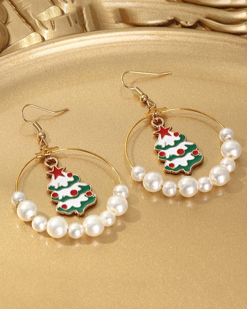 Christmas Socks / Tree / Moose Pattern Beaded Drop Earring