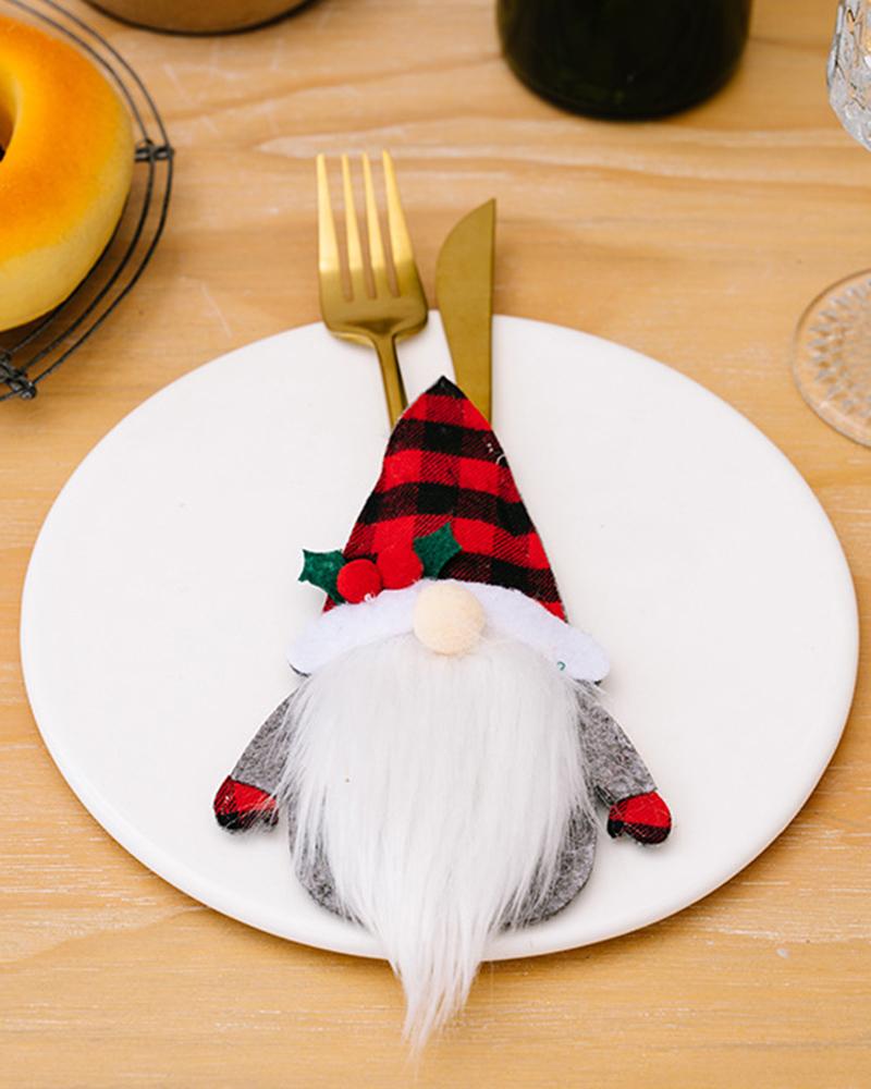 3pcs Christmas Decorations Gnome Snowman Elk Santa Silverware Holders Party Supplies Set