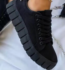 Casual Pu Leather Lace-Up Sneakers