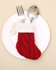 1pc Christmas Braided Sock Dining Home Decor