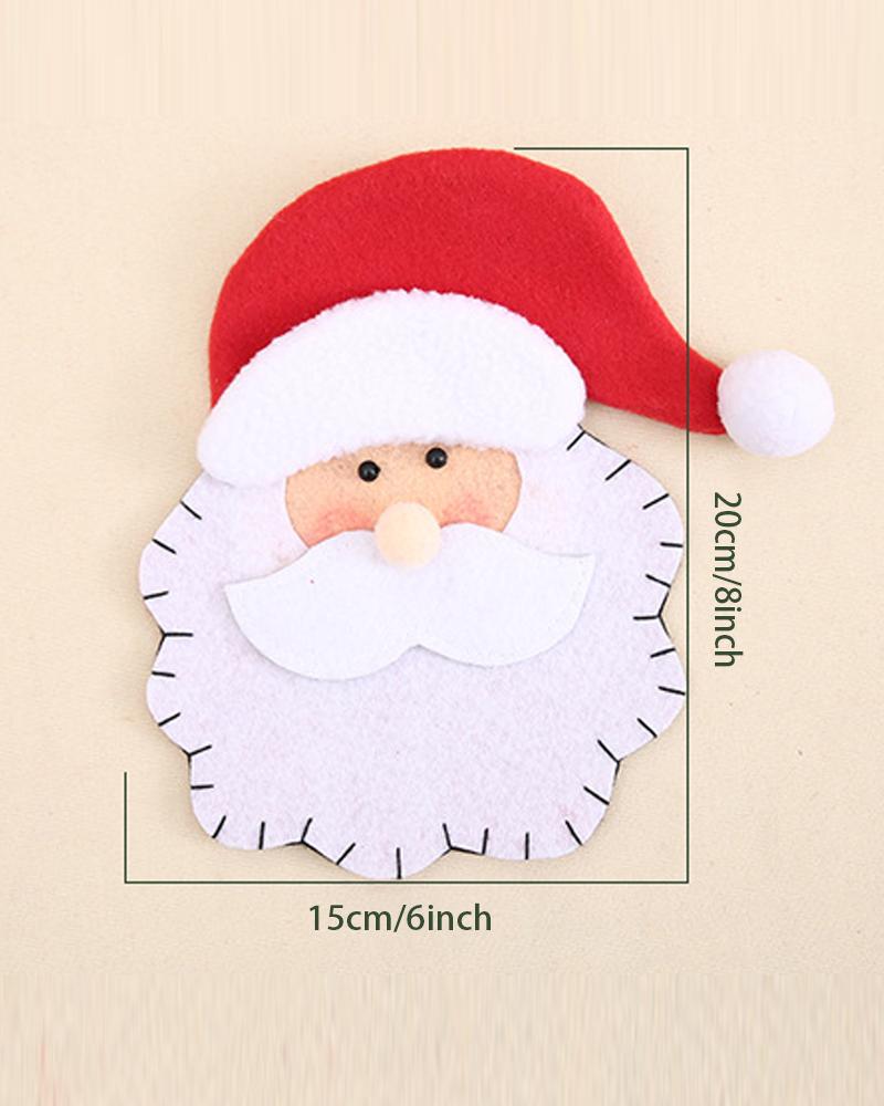 1 stück Weihnachten Weihnachtsmann Silberhalter Geschirr Besteck Gabel Löffel Messer Aufbewahrungstasche Tischdekoration Party Supplies