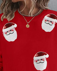 Sudadera con estampado navideño de Papá Noel