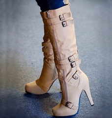 Back Zip Peep Toe Stiletto Heel Ankle Boots