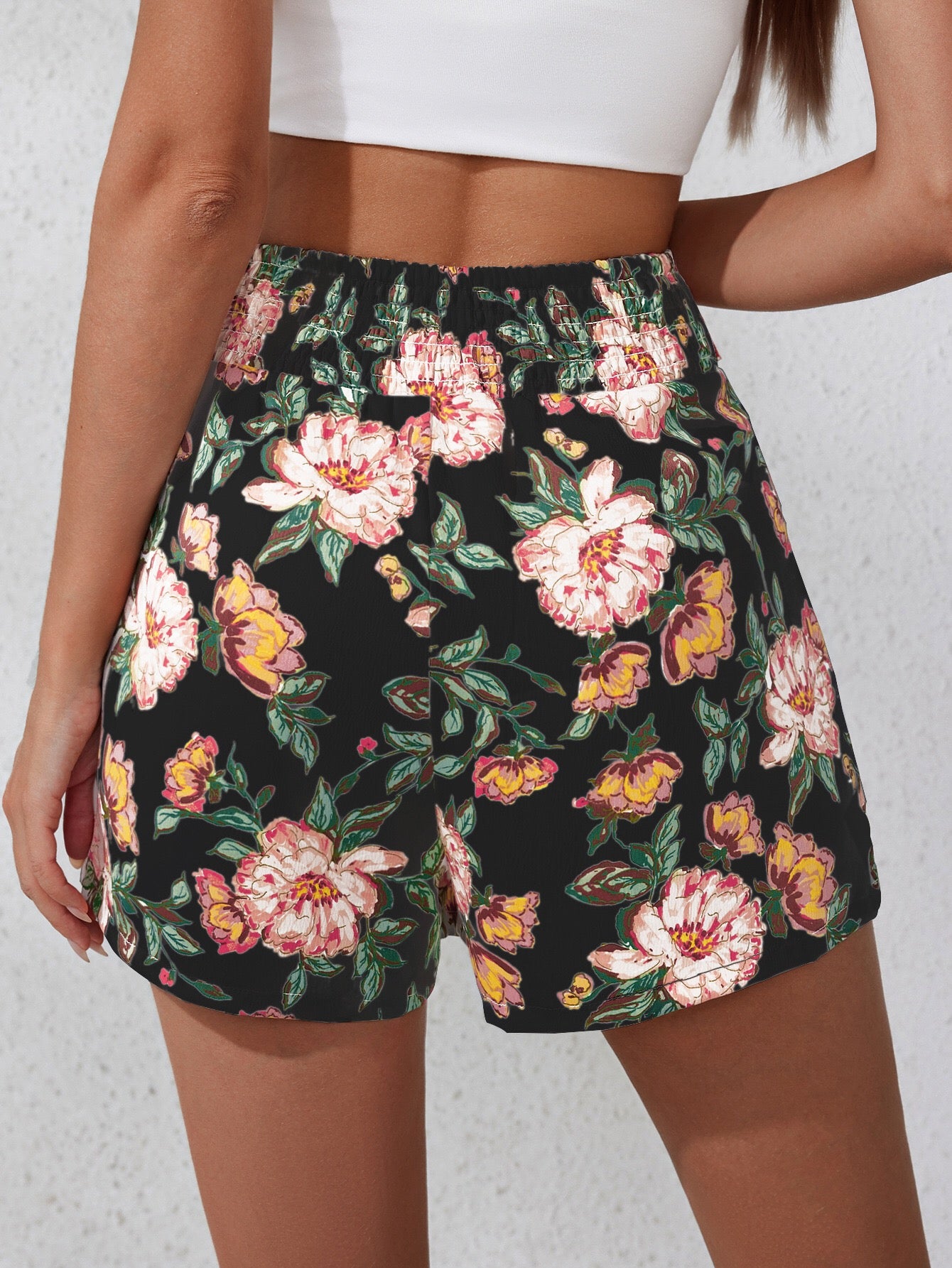 Consistency Floral Pocketed Eyelet Shorts - SALE