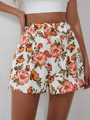 Consistency Floral Pocketed Eyelet Shorts - SALE