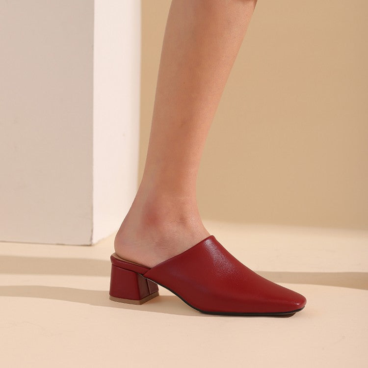 Casual Slip-On Square Toe Sandals