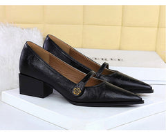 Mary Jane Chunky Heel Pumps