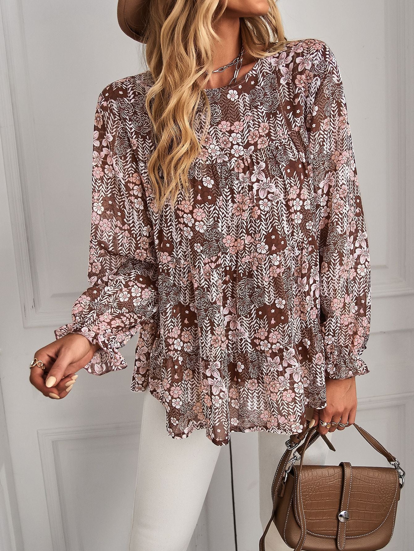 Ponce Floral Pleated Blouse