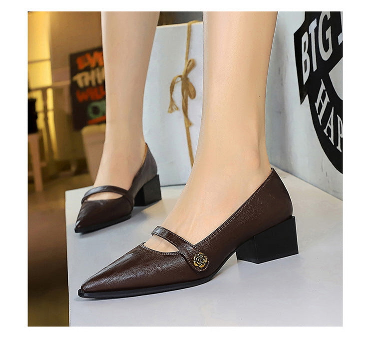 Mary Jane Chunky Heel Pumps