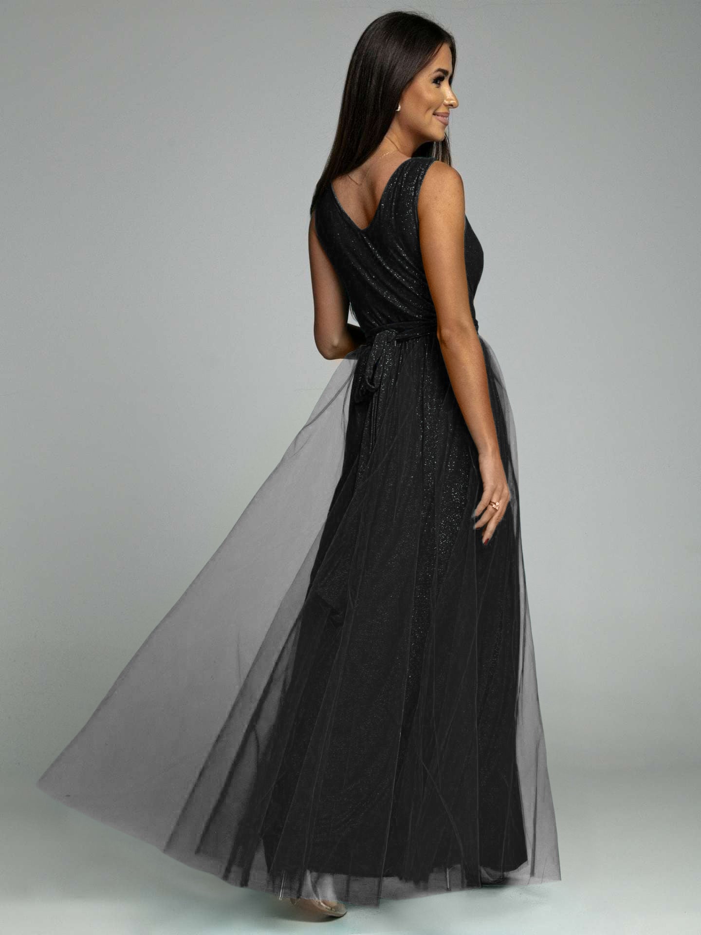 Saylor Formal Double Slit Tulle Dress