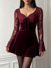 French-style lace-paneled formal gown