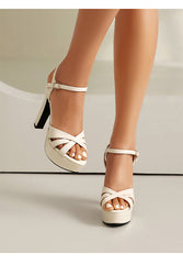 Fish Mouth Sandals With Buckle Straps