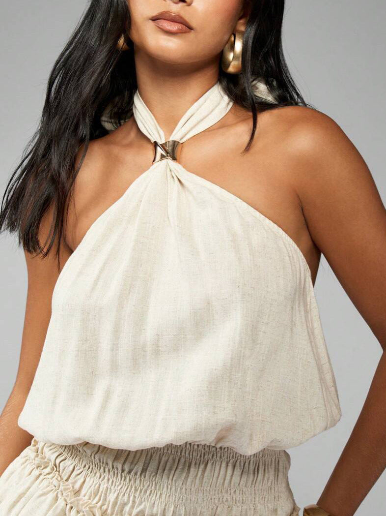 Phoebe Strapless Smocked Romper - Cream