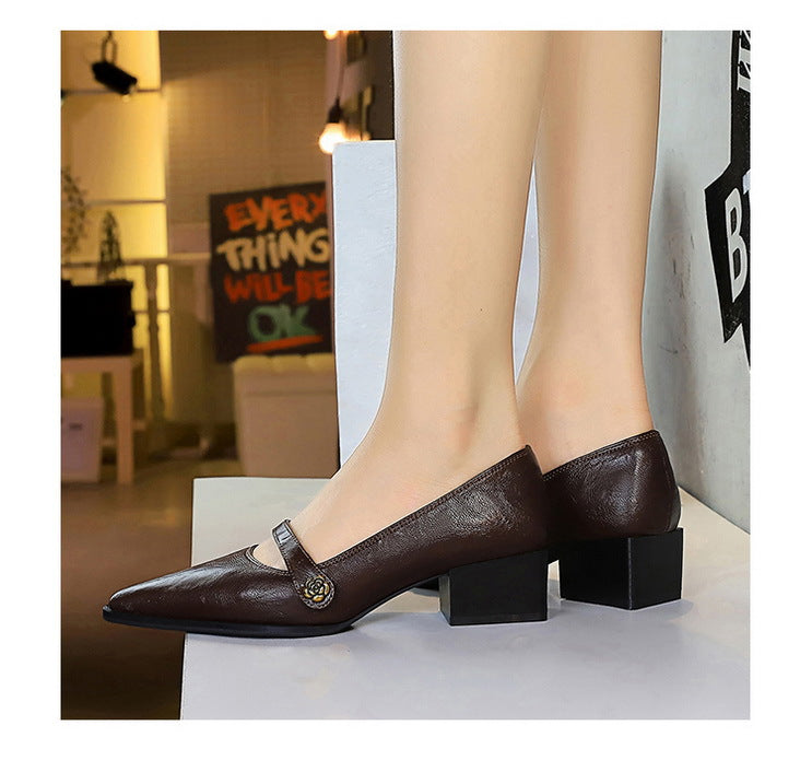Mary Jane Chunky Heel Pumps