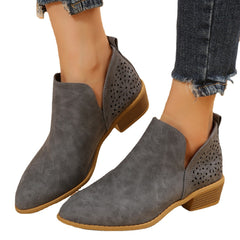 Laser Cutout Ankle Booties