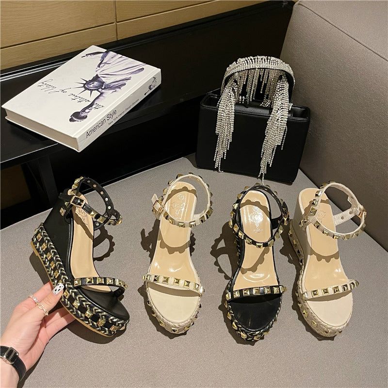 Buckle Open Toe Western Casual Sandals