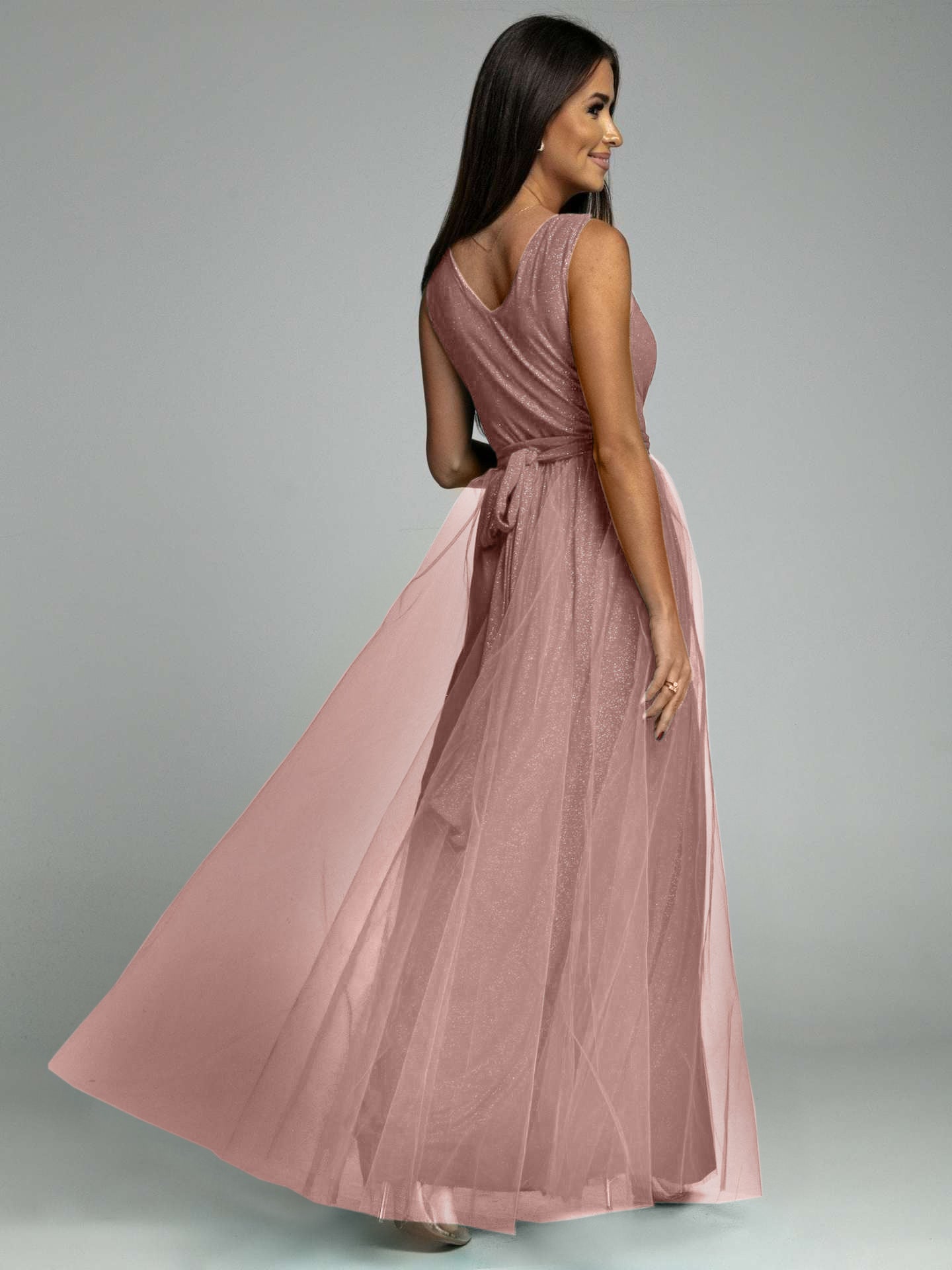 Saylor Formal Double Slit Tulle Dress