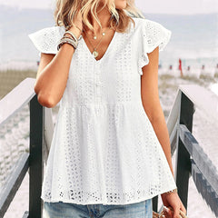 Persephone Cotton Eyelet Babydoll Top