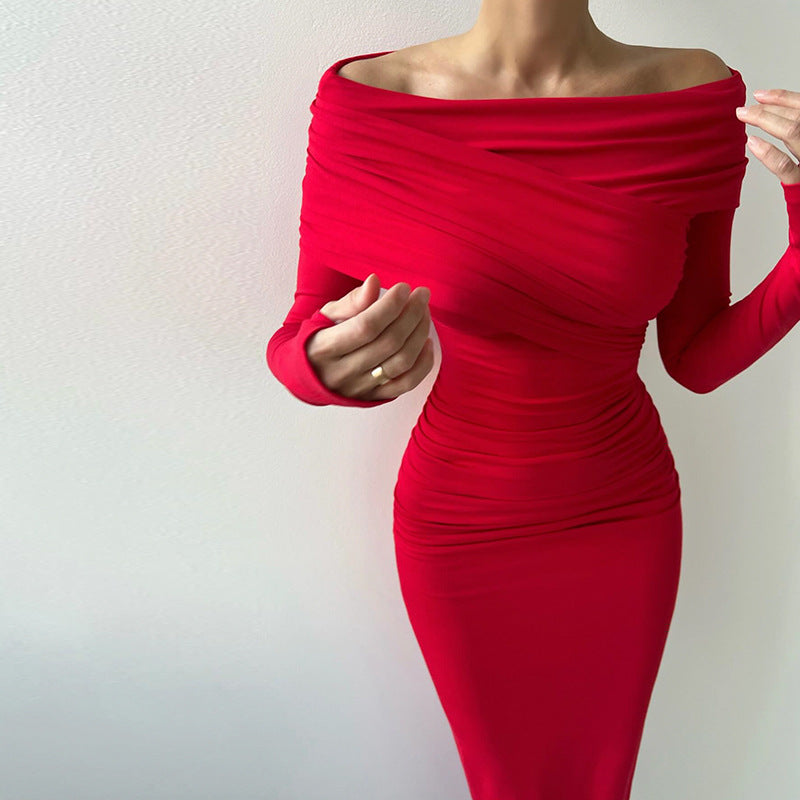 Rose Off The Shoulder Midi Dress