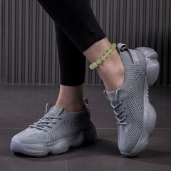 Air Cushion Sneakers Lace Up Mesh Breathable Running Shoes