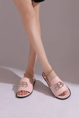 Flat Round-Toe Open-Toe Sandals