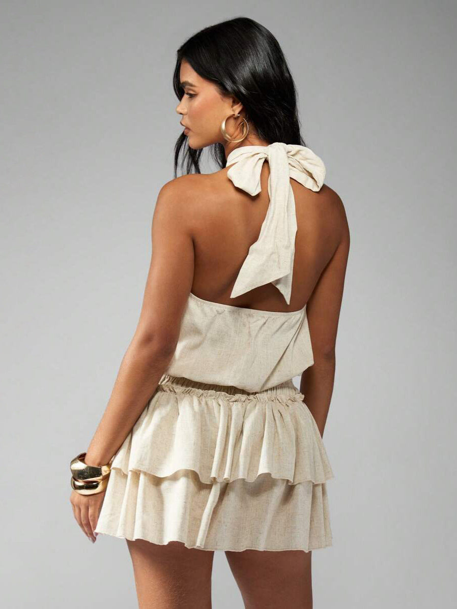 Phoebe Strapless Smocked Romper - Cream