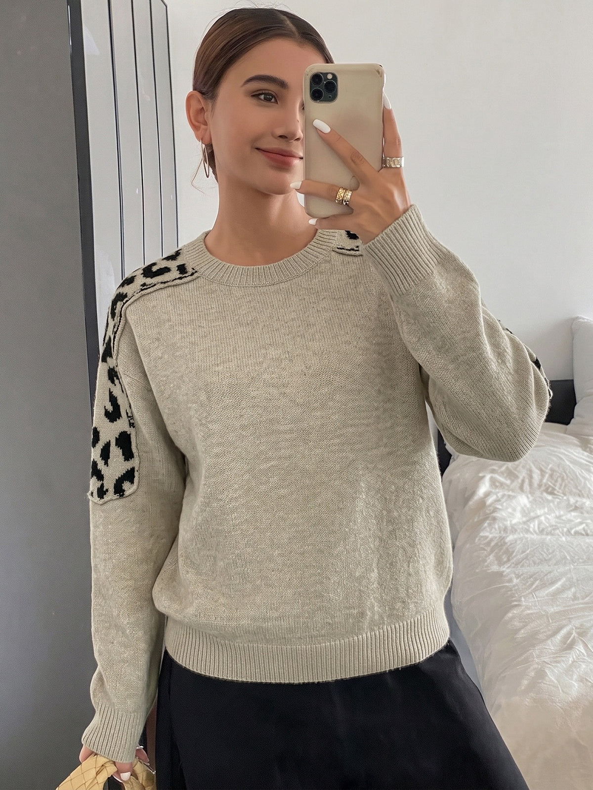 Relaxed laid-back casual knit sweater