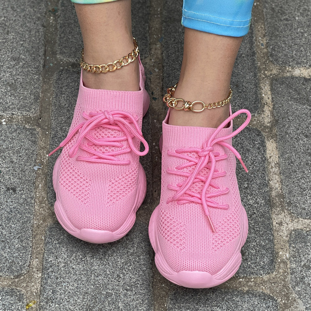 Zapatillas deportivas con amortiguación de aire, con cordones y malla transpirable para correr 