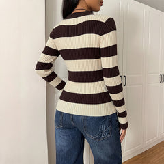Slim-fit collared knit sweater